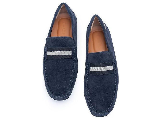 Bally Leder-Fahrerschuhe Blau - Ansicht 4