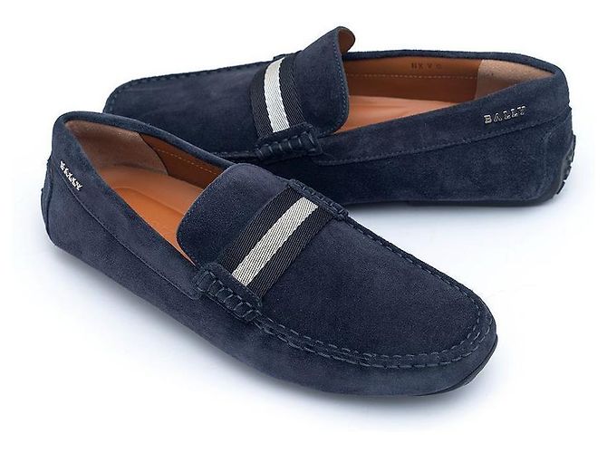Bally Leder-Fahrerschuhe Blau - Ansicht 5