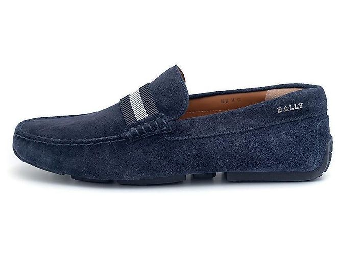 Bally Leder-Fahrerschuhe Blau - Ansicht 7
