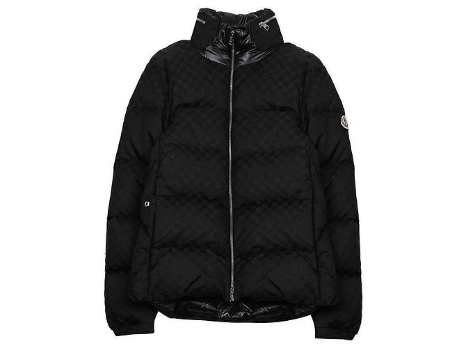 Moncler Nijima Patch Logo Monogram Padded Jacket Black - view 3