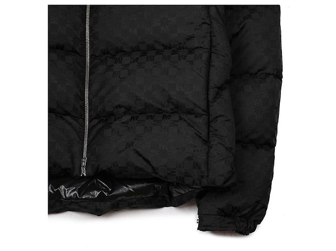 Moncler Nijima Patch Logo Monogram Padded Jacket Black - view 7