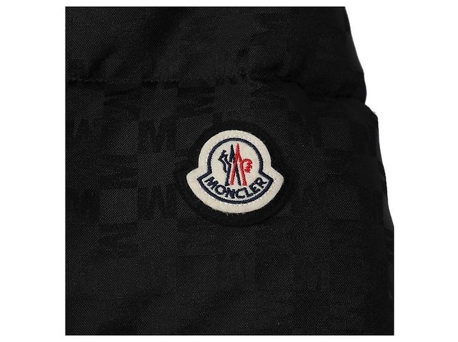 Moncler Nijima Patch Logo Monogram Padded Jacket Black - view 8