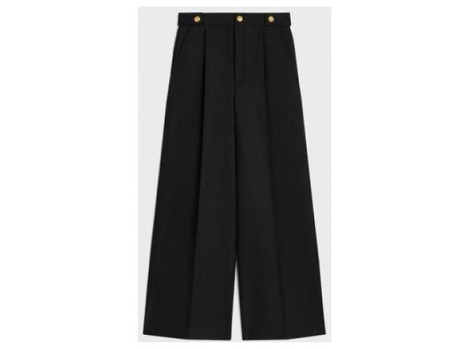 Céline Pantalones de lana de mohair Negro - vista 5