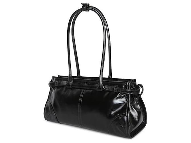 Prada Mittlere Lederhandtasche Schwarz - Ansicht 5