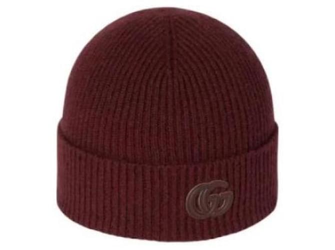 Gucci Gorro de cashmere com patch Vermelho - vista 5