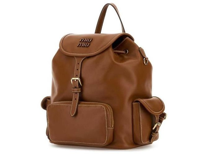 Miu Miu Großer Leder-Rucksack Braun - Ansicht 5
