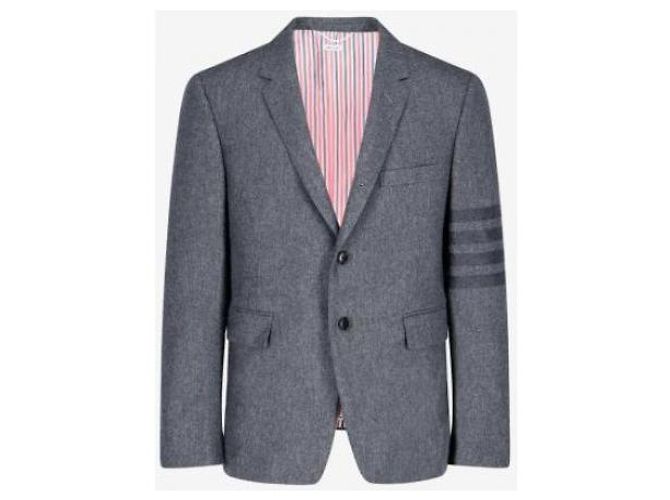 Thom Browne Chaqueta deportiva de franela con solapa ancha - vista 4