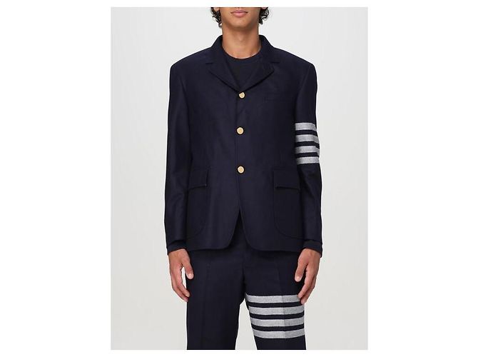 Thom Browne Flannel Unstructured Sports Coat - view 4