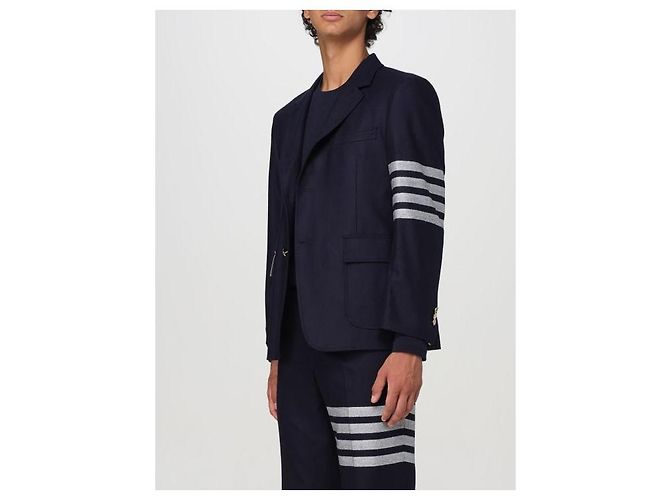 Thom Browne Flannel Unstructured Sports Coat - view 7