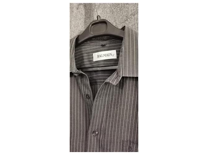 Balmain Hemd Dunkelgrau Baumwolle Polyester Anthrazitgrau - Ansicht 5