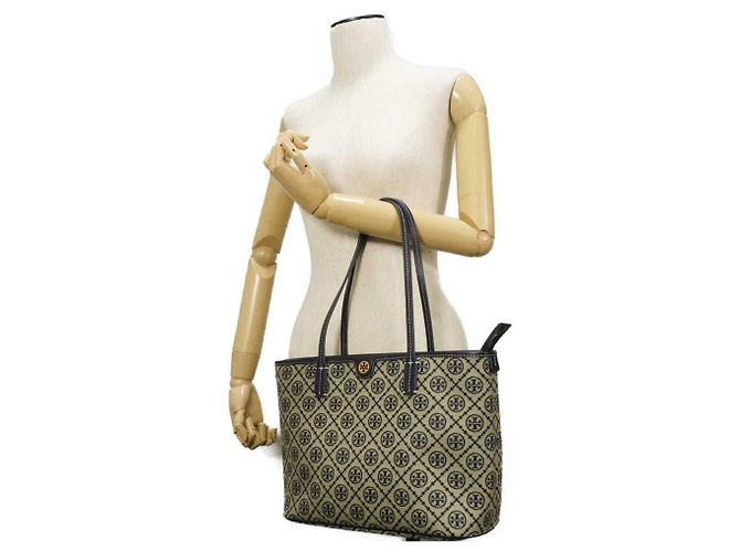 Tory Burch T Monogram Pequeño Bolso Tote con Cremallera para Hombro - vista 4