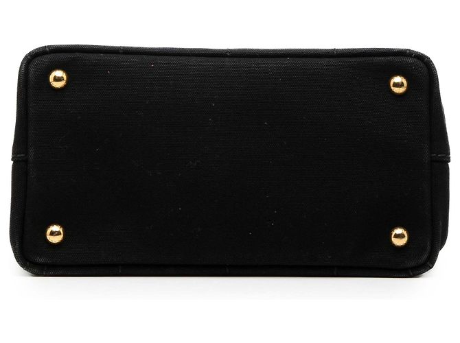 Borsa a tracolla piccola in tela nera Canapa logo Prada Nero - vista 3