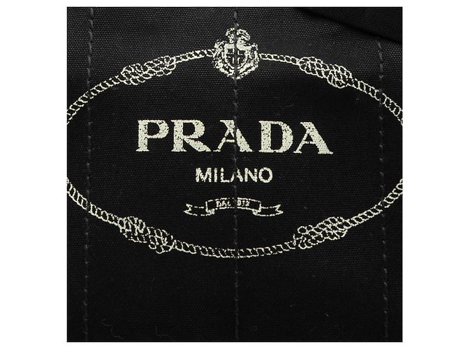 Borsa a tracolla piccola in tela nera Canapa logo Prada Nero - vista 6