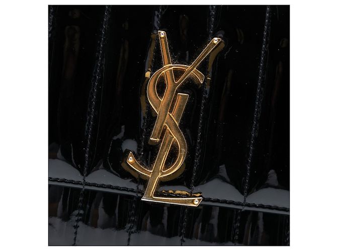 Borsa a catena Vicky Monogram piccola in vernice nera di Saint Laurent Nero - vista 6