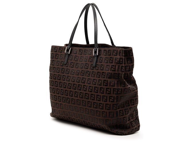 Fendi Braune Zucchino Canvas Tote Dunkelbraun - Ansicht 2