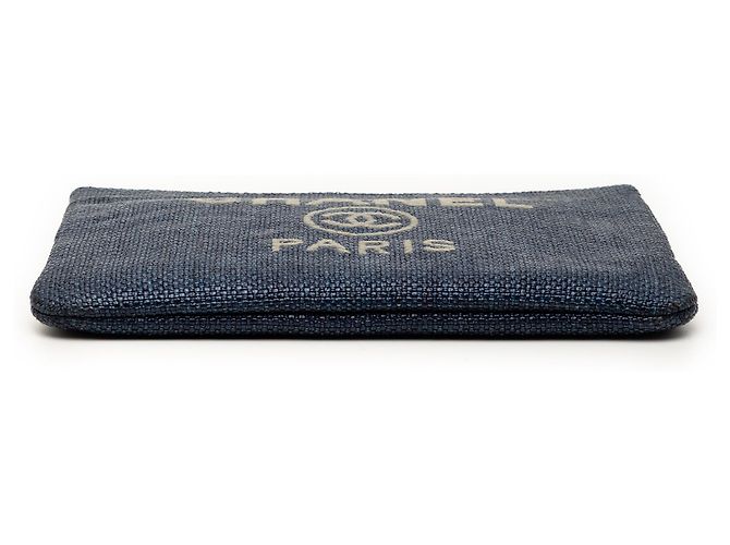 Clutch Chanel Blue Medium Denim Deauville O Case Blu navy - vista 3