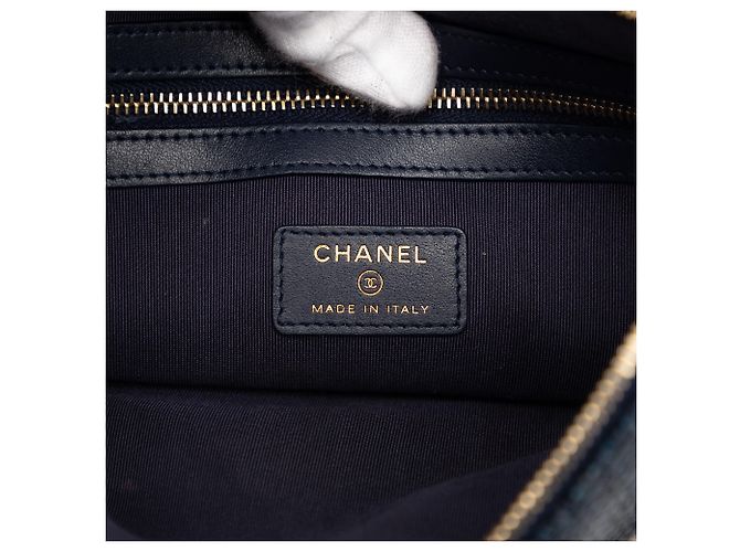 Clutch Chanel Blue Medium Denim Deauville O Case Blu navy - vista 5