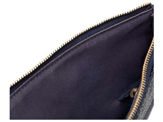 Clutch Chanel Blue Medium Denim Deauville O Case Blu navy - vista 7
