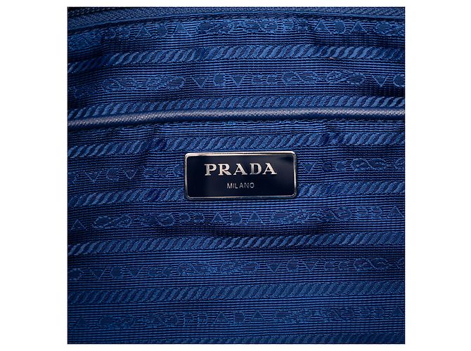 Borsa Prada in tessuto stampato blu - vista 5