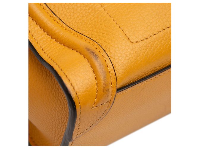 Luggage Céline Borsa da viaggio Celine in pelle gialla Nano Giallo Senape - vue 10