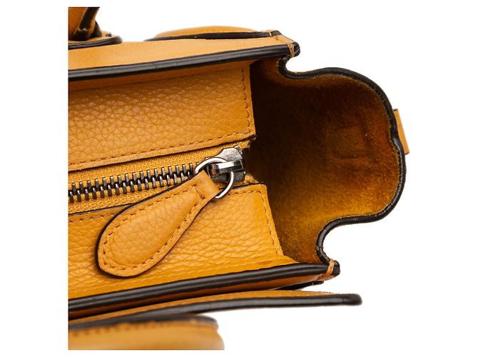 Luggage Céline Borsa da viaggio Celine in pelle gialla Nano Giallo Senape - vue 7