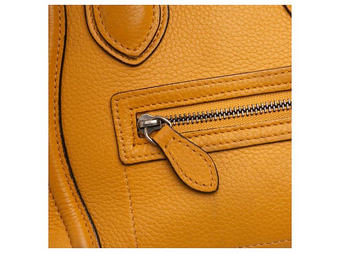 Luggage Céline Borsa da viaggio Celine in pelle gialla Nano Giallo Senape - vue 8