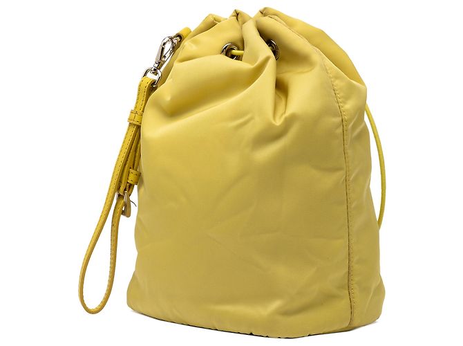 Bolso de muñeca con cordón de tessuto amarillo Prada - vista 2
