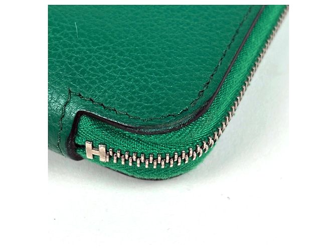 Cartera de seda Azap Long con cremallera redonda Hermès Verde - vista 3