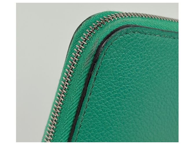 Cartera de seda Azap Long con cremallera redonda Hermès Verde - vista 4
