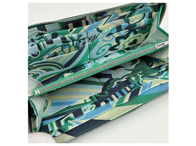 Cartera de seda Azap Long con cremallera redonda Hermès Verde - vista 6