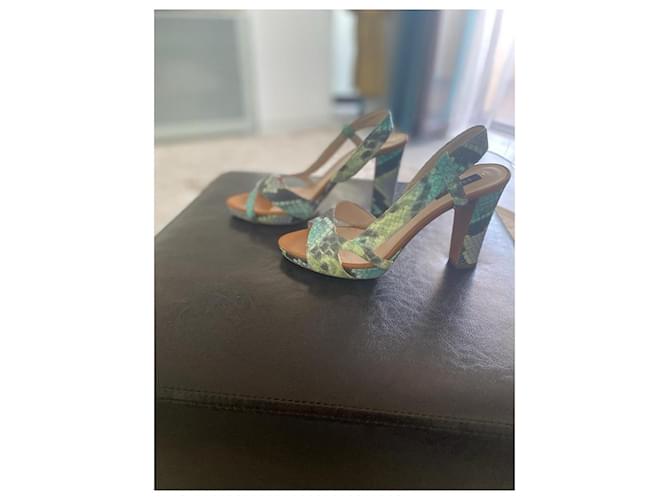 Escada Talons Slingback Imprimé Python Multicolore - vue 3