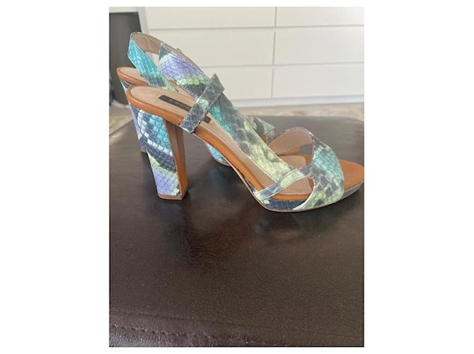 Escada Talons Slingback Imprimé Python Multicolore - vue 4
