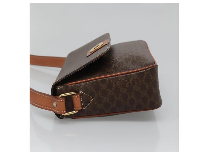Céline Celine Vintage Macadam Canvas and Leather Marrone - vista 3