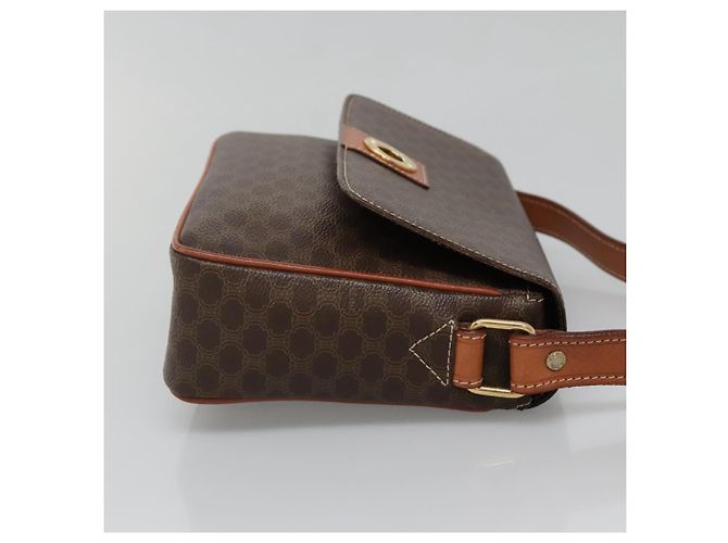 Céline Celine Vintage Macadam Canvas and Leather Marrone - vista 4