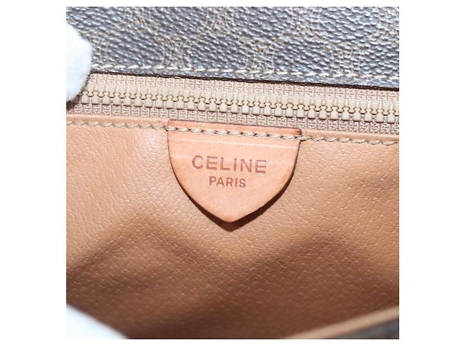 Céline Celine Vintage Macadam Canvas and Leather Marrone - vista 6