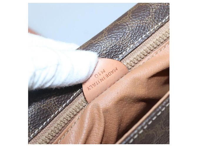Céline Celine Vintage Macadam Canvas and Leather Marrone - vista 7