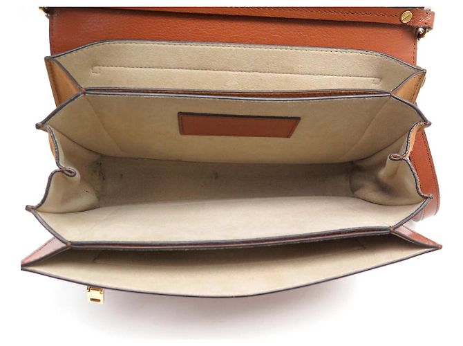 BORSA A MANO GIVENCHY GV3 MEDIA IN PELLE E CAMOSCIO MARRONE - vista 12