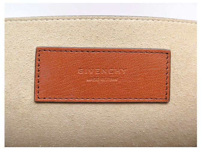 BORSA A MANO GIVENCHY GV3 MEDIA IN PELLE E CAMOSCIO MARRONE - vista 13