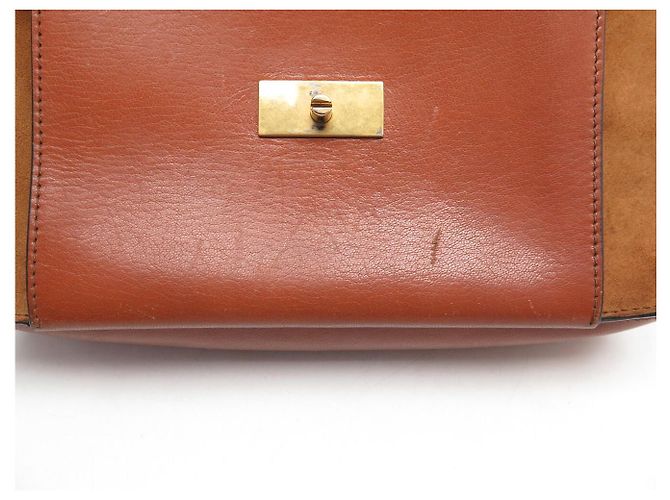 BORSA A MANO GIVENCHY GV3 MEDIA IN PELLE E CAMOSCIO MARRONE - vista 15