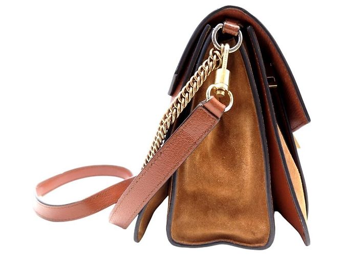 BORSA A MANO GIVENCHY GV3 MEDIA IN PELLE E CAMOSCIO MARRONE - vista 4