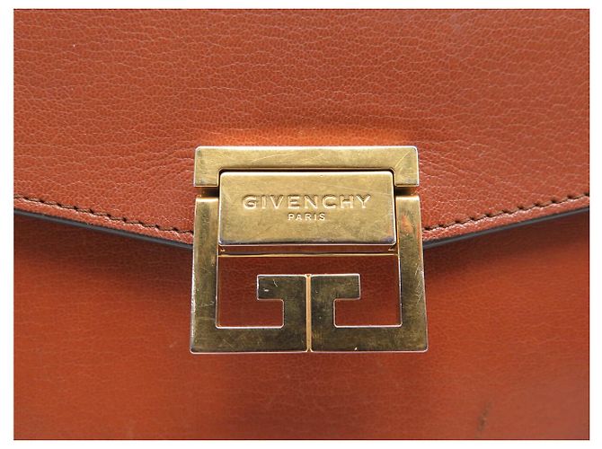 BORSA A MANO GIVENCHY GV3 MEDIA IN PELLE E CAMOSCIO MARRONE - vista 8
