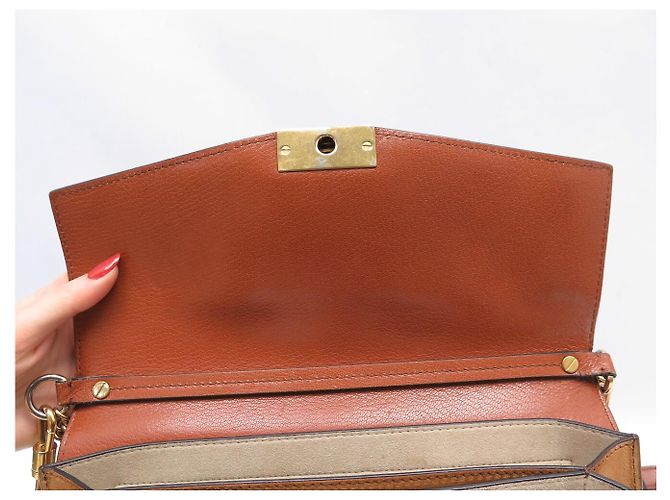 BORSA A MANO GIVENCHY GV3 MEDIA IN PELLE E CAMOSCIO MARRONE - vista 9