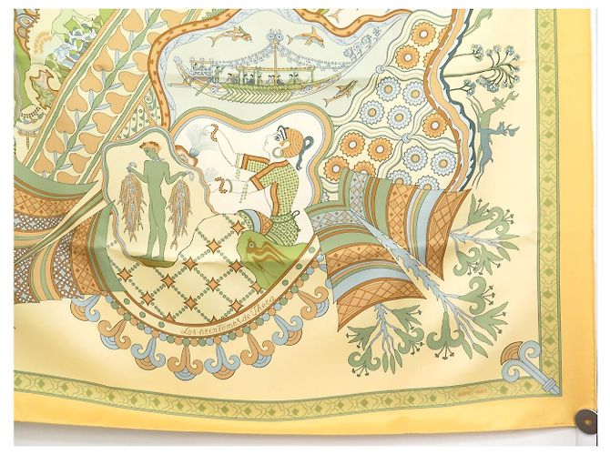Hermès NUOVO FULARD HERMES LE PRIMAVERE DI THERA JULIA ABADIE QUADRATO 90 SETA Giallo - vista 4