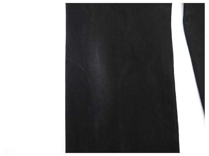 CALÇA CHANEL P28588V17745 JEANS EFEITO USADO DENIM ALGODÃO PRETO 36 S - vista 10