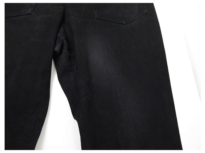 CALÇA CHANEL P28588V17745 JEANS EFEITO USADO DENIM ALGODÃO PRETO 36 S - vista 11