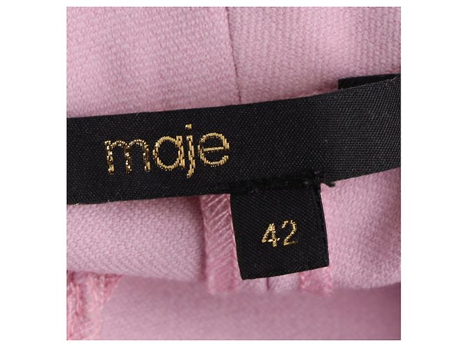 Rosa Polyester gerade Hosen mit Schnallendetails von Maje Pink - Ansicht 4