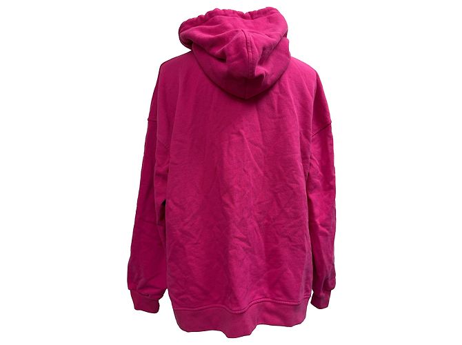 Sudadera de algodón rosa con logo bordado Ganni - vista 3