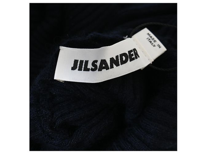 Rippstrick-Turtleneck-Pullover aus marineblauer Wolle von Jil Sander - Ansicht 5