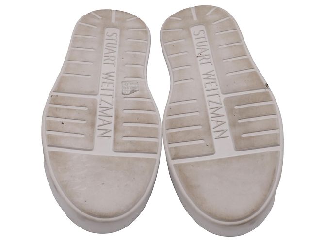 Sneakers Mule Skater Stuart Weitzman in Pelle Argento - vista 9
