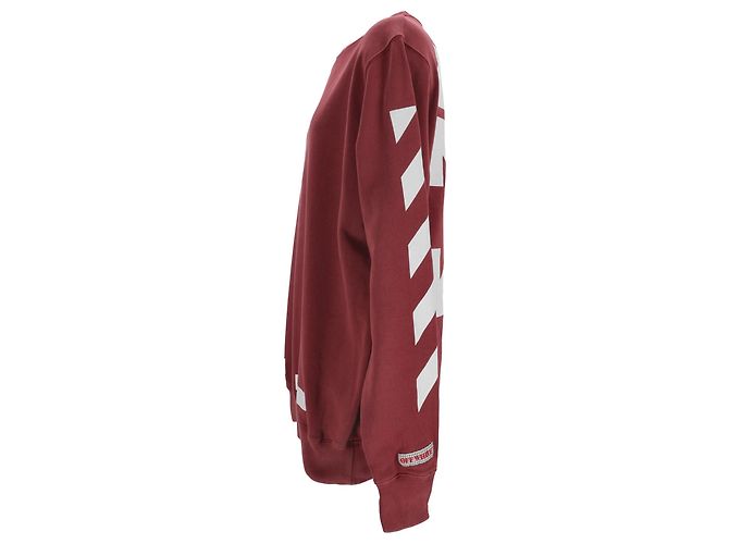 Off White Off-White Diagonal Sweatshirt aus roter Baumwolle - Ansicht 2
